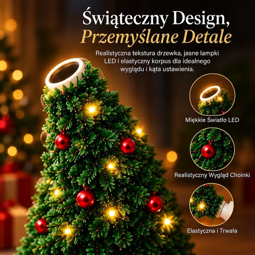 LumiFir – mini choinka LED z projektorem, realistyczne gałązki i ciepłe światło