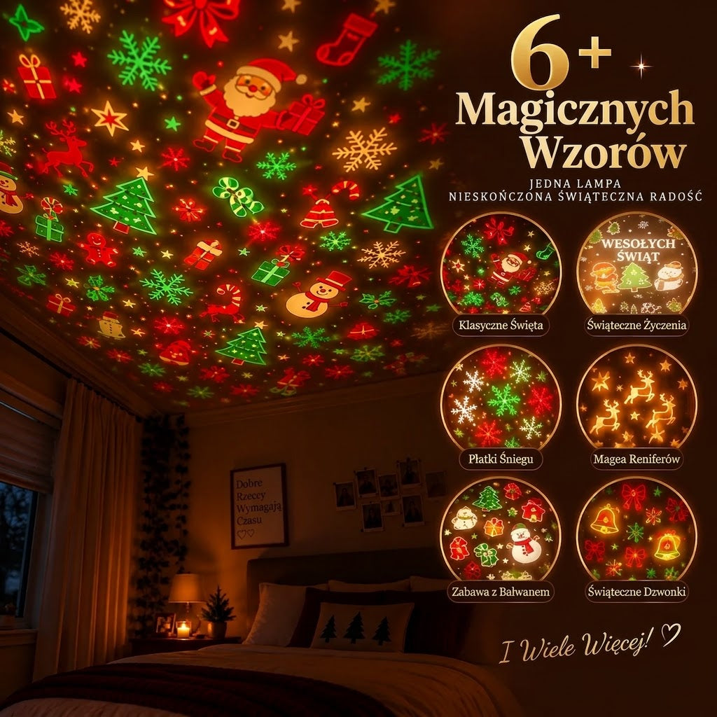 LumiFir – świąteczne wzory wyświetlane na suficie sypialni